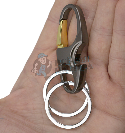Карабин овальный с двумя кольцами для ключей и открывашкой