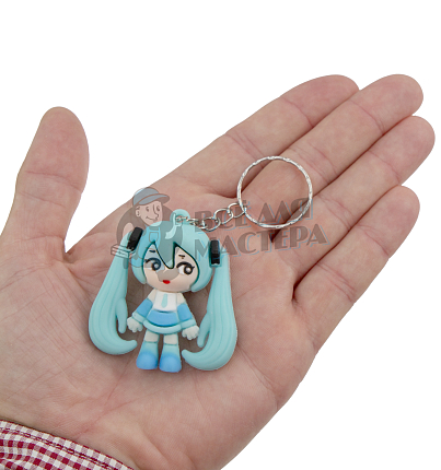 Брелок для ключей "Мику Хацунэ" цв. голубой