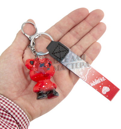 Брелок для ключей "Bearbrick" цв.красный + карабин