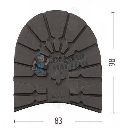Набойка "Dunlop Tank" р.43-44, цв. коричневый, 8мм - Чертеж