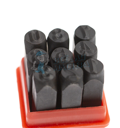 Штампы для тиснения по коже (цифры-9шт, 6мм)