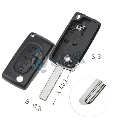 Корпус  Peugeot HU-HCAP CIT-1P HU83 3кн с мест.д/батар.корп.вык.кл. КНР