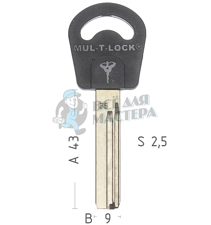 Mul-T-Lock: Профиль 035 Original - Чертеж