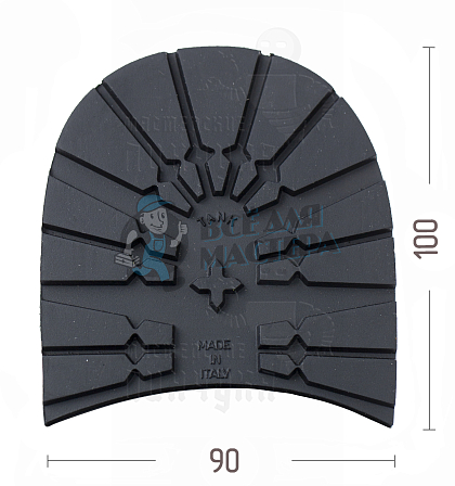 Набойка "Dunlop Tank" р.45-46, цв. черный, 8мм - Чертеж