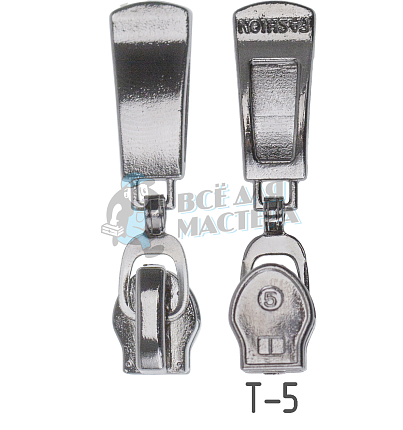 Бегунок для спиральной молнии, тип 5, автомат, цв.черный никель