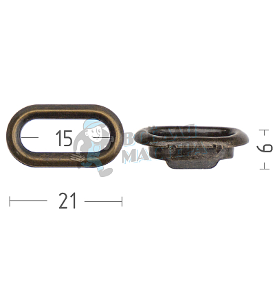 Люверсы овал 15мм сталь цв антик