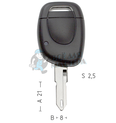 Корпус ключа NE38 NE73 NE79P49 1 кнопка с батареей PEUGEOT  КНР