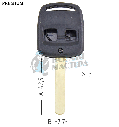 Корпус ключа SUB-2.P DAT17 SUB1P175 2 кнопки КНР SUBARU - Чертеж
