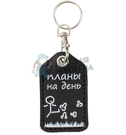 Чехол брелок «Планы на день» с карабином, цв.черный 