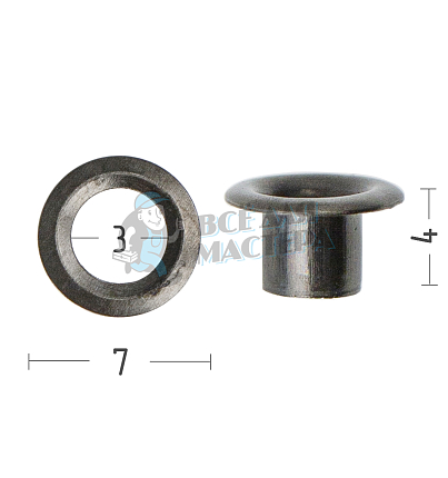 Люверсы №17, 3мм, сталь, цв. никель темный.