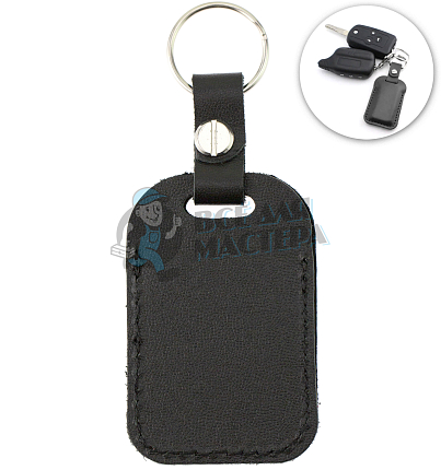 Чехол брелок для автомобильной сигнализации, прямоугольный, крепление на винте с кольцом, цв.черный