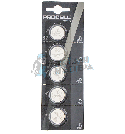 Батарейка Duracell Procell CR2016 BL5 Lithium 3V (5/200) - Чертеж