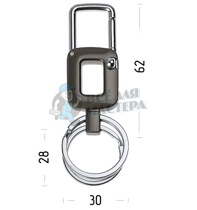 Карабин с двумя кольцами для ключей