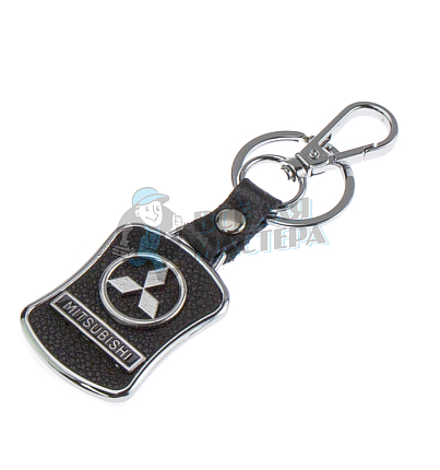 Авто карабин с кольцом для ключей MITSUBISHI Экокожа