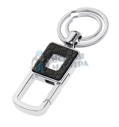 Карабин с двумя кольцами для ключей чёрный