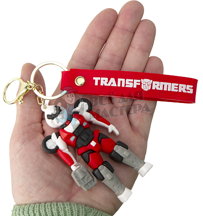 Брелок для ключей "TRANSFORMERS", цв.бело/красный + карабин