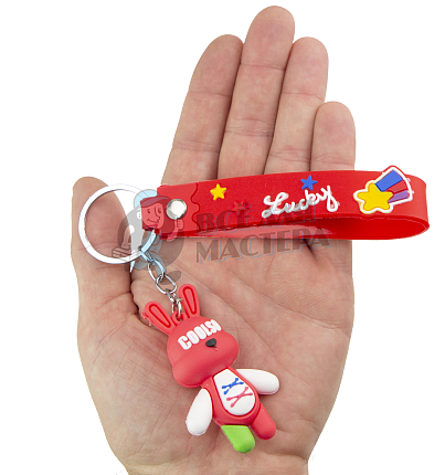 Брелок для ключей "Кролик COOLSO"  цв.красный