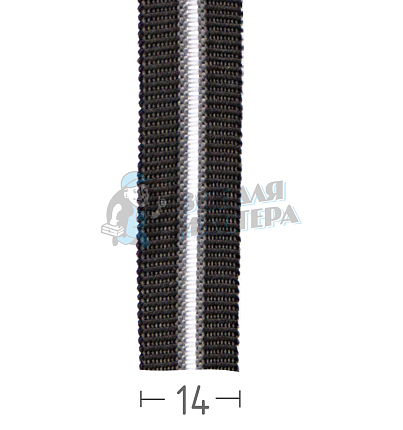 Резинка с просечкой 14мм, черная