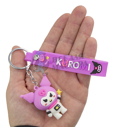 Брелок для ключей "Кошечка Куроми" цв.фиолетовый + ремешок