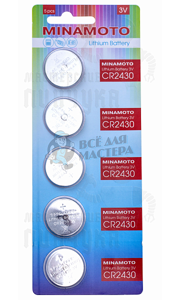 Батарейка Minamoto CR2430 BL5 Lithium 3V (5/100/5000) - Чертеж