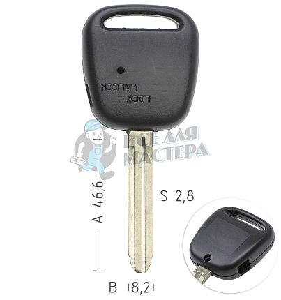 Корпус ключа TOYO-15.P TOY43 TY37R 1 кнопка сбоку КНР  TOYOTA