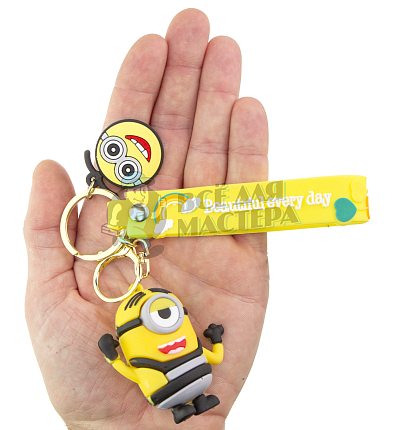 Брелок для ключей "Миньон" цв.желтый + карабин