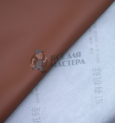 Искусственная кожа на микрофибре (тип Nappa Premium) коричневая (218-23), т.1,2мм 100см*140см