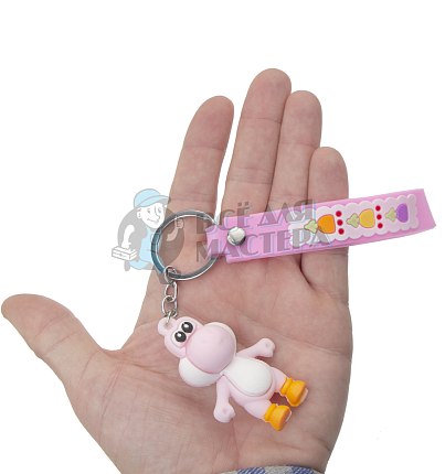 Брелок для ключей "Динозавр Йоши" цв. розовый
