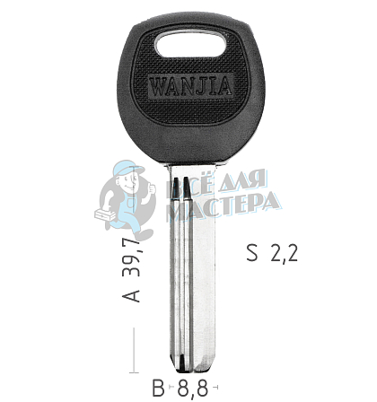 KAIZER ПЛАСТ.КВ.СПЕЦ.40MM(БЕЗ УПОРА) 2 ПАЗА КНР - Чертеж