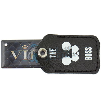 Чехол брелок «THE BOSS» с карабином, цв.черный 