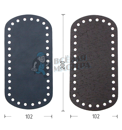 Дно для сумки, овал, цв.черный + услиление пластик