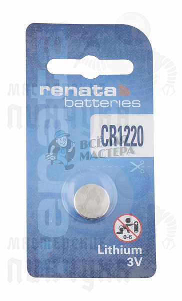 Батарейка часовая RENATA CR1220 BL1 (1/10/300) - Чертеж
