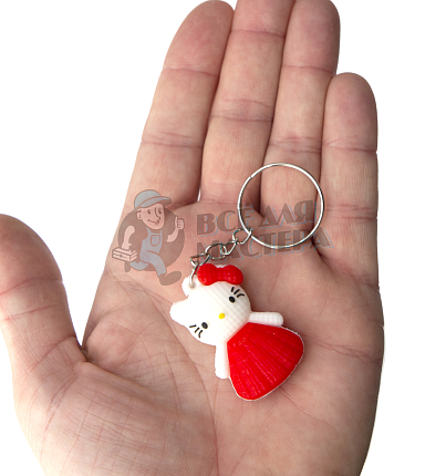Брелок для ключей "Hello Kitty", цв.красный