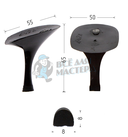 Каблуки ABS (4024) черн.лак. 6см - Чертеж