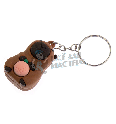 Брелок для ключей "Капибара+персик" 