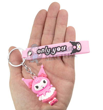 Брелок для ключей "Куроми" цв.розовый + ремешок 
