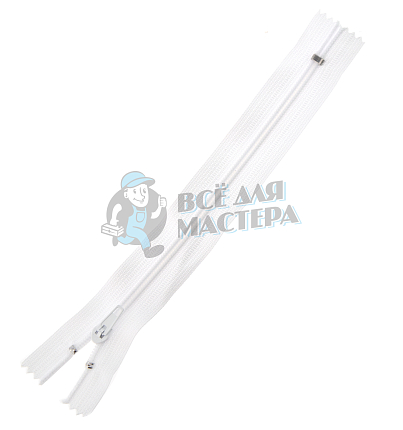 Молния спиральная (витая), Т-4 18см, неразъёмная, цв.белый 101