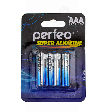 Батарейка Perfeo LR03 BL4 ALKALINE 1.5V (4/120/)