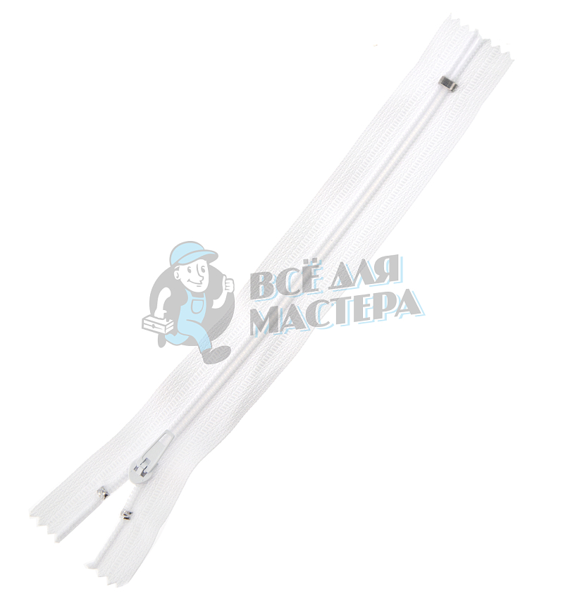 Молния спиральная (витая), Т-4 18см, н/р, полуавтомат, цв.белый 101