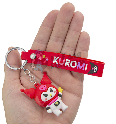 Брелок для ключей "Кошечка Куроми" цв.красный + ремешок