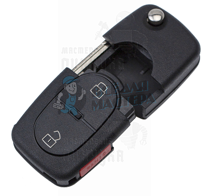 Корпус выкидного ключа HU-HAA.P1 HU66 HF55P65 2 кнопки + паника КНР   VOLKSWAGEN