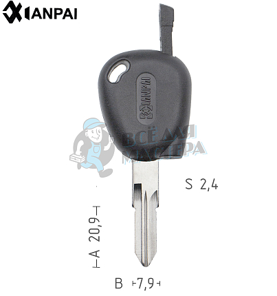 Авто с местом под чип TPX  RENAULT VAC102 КНР