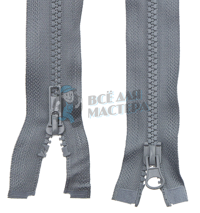 Молния Трактор "GAMMA" G3052 80 см Тип 5 разъёмная двухзамковая №304 серый