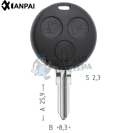 Корпус ключа MEHYP YM23P YMHYP17 3 кнопки КНР