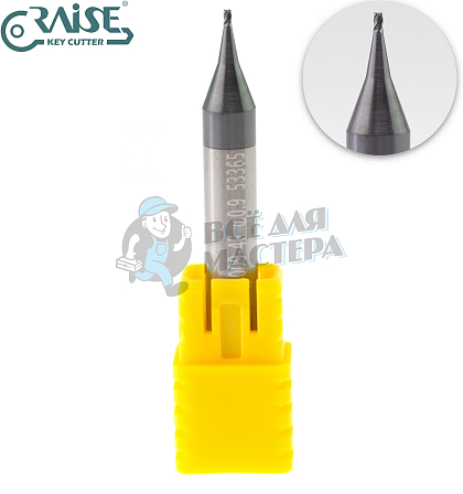 Вертик.фреза RAISE EW6009-4F ф0,9мм CARBIDE (ф0,9Х6Х40X4F)								 - Чертеж
