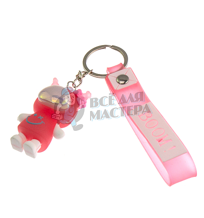 Брелок для ключей светящийся "КУРОМИ" цв. красный + ремешок