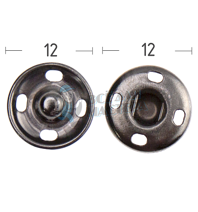 Кнопка пришивная 12мм латунь цв никель тем