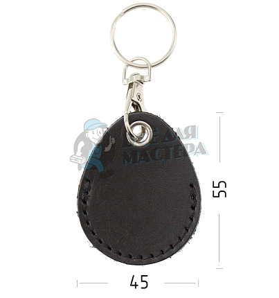 Чехол брелок «Капелька» с карабином, цв.черный 