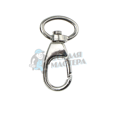 Карабин поворотный, сумочный 15мм, цв.никель