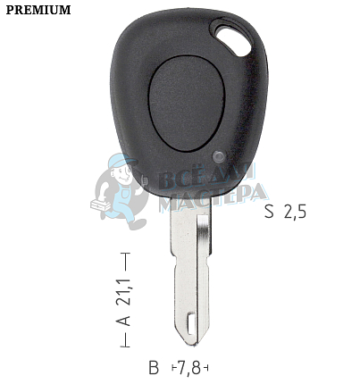 Корпус ключа NE38 NE73 NE79P49 1 кнопка  PEUGEOT  КНР